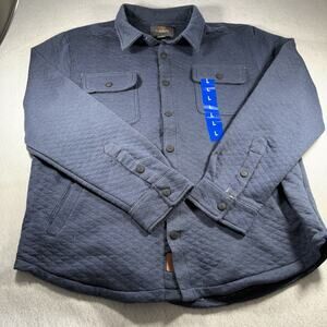 Cloudveil Mountainworks Men's Large Quilted Shacket Blue Snap Front L NEW